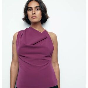 Zara Purple Draped Top